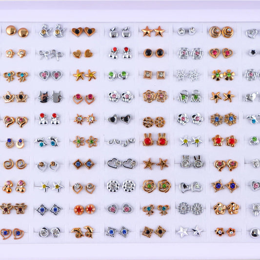 36Pairs/Lot Fashion Colorful Rhinestone Stud Earring