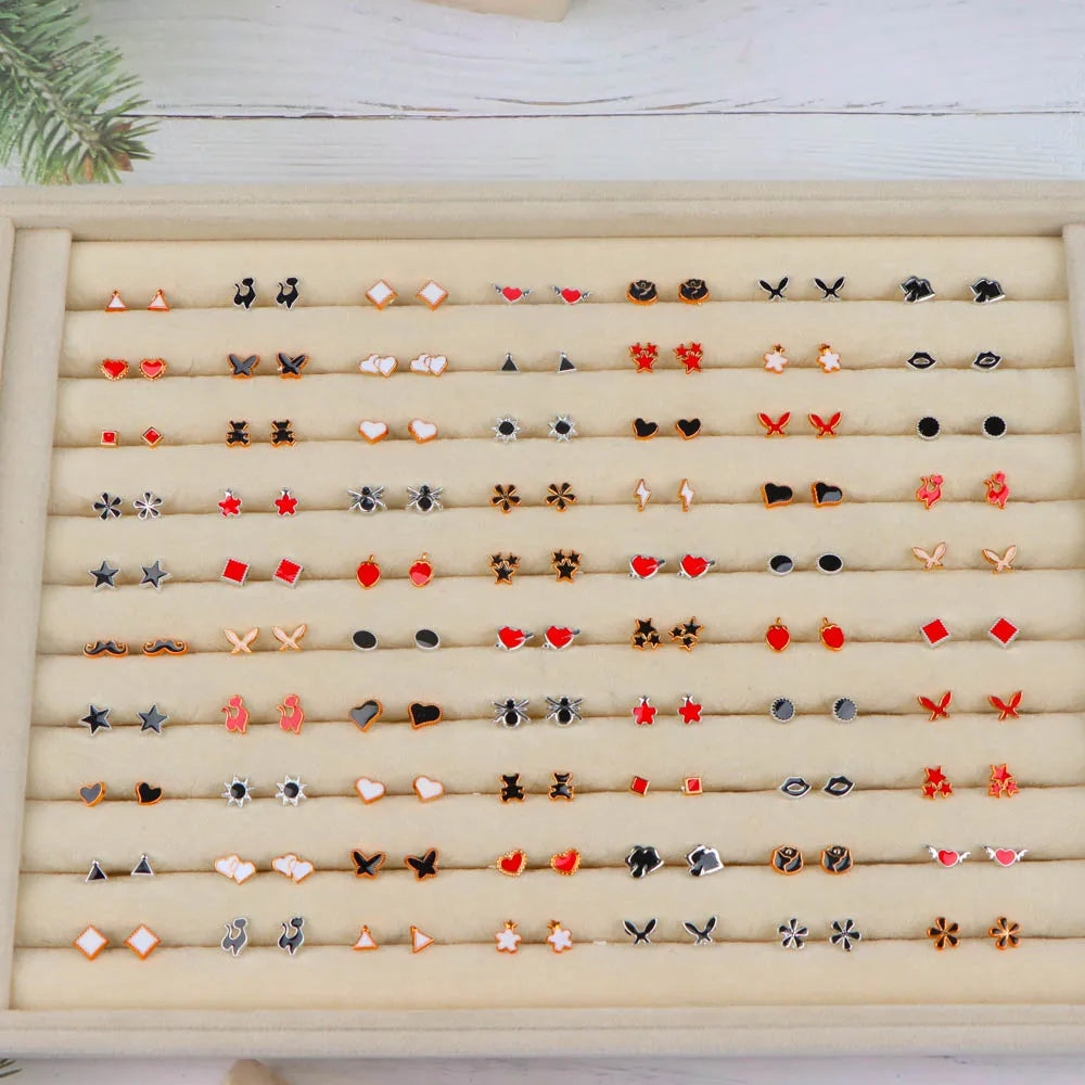 36Pairs/Lot Fashion Colorful Rhinestone Stud Earring