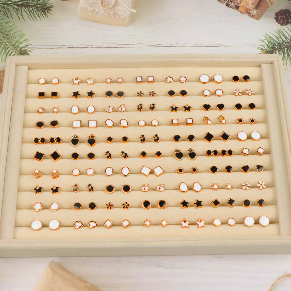 36Pairs/Lot Fashion Colorful Rhinestone Stud Earring