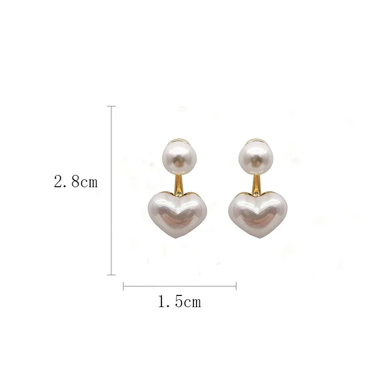 Women Heart Round Stud Earrings